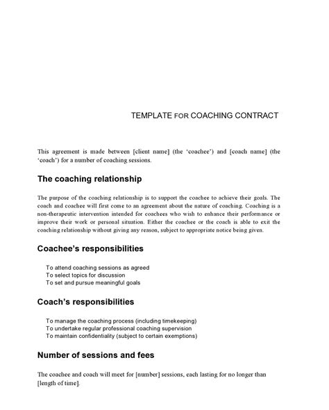 contracting in coaching examples